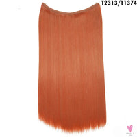 20 inch long synthetic Invisible Wire Clip-In One Piece Hair Extensions, 60 Colors, False Hairpieces For Women and Girls (Cn)