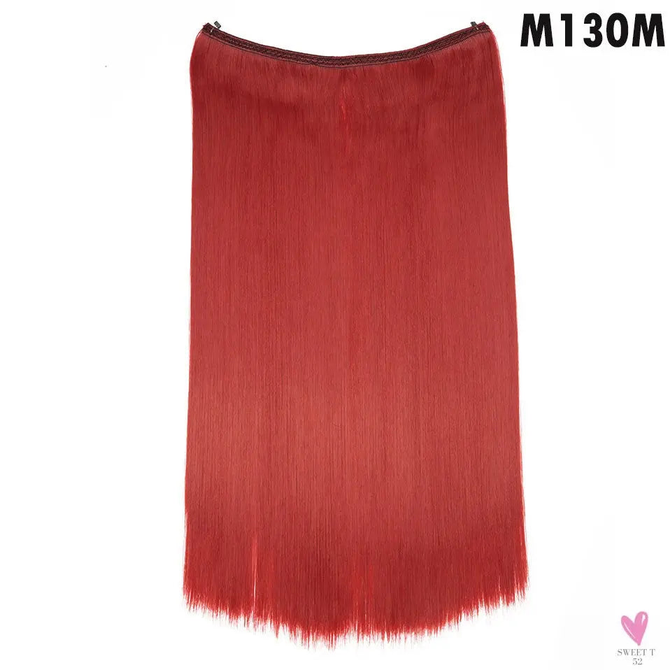 20 inch long synthetic Invisible Wire Clip-In One Piece Hair Extensions, 60 Colors, False Hairpieces For Women and Girls (Cn)