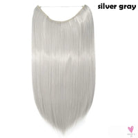 20 inch long synthetic Invisible Wire Clip-In One Piece Hair Extensions, 60 Colors, False Hairpieces For Women and Girls (Cn)