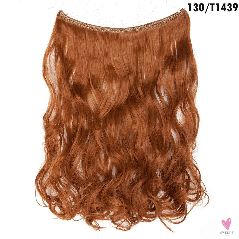 20 inch long synthetic Invisible Wire Clip-In One Piece Hair Extensions, 60 Colors, False Hairpieces For Women and Girls (Cn)