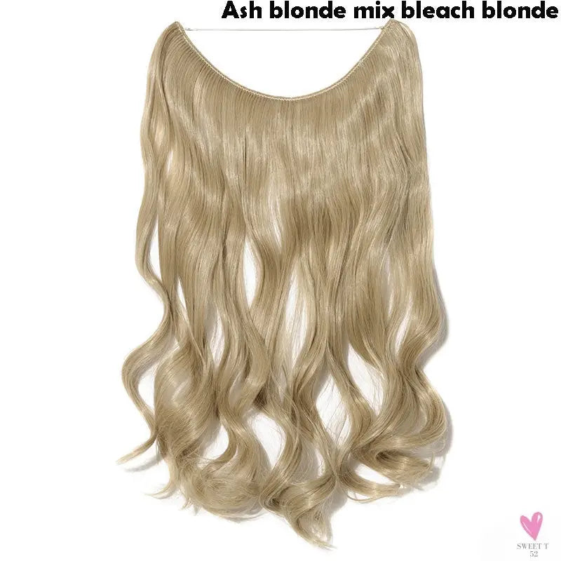 20 inch long synthetic Invisible Wire Clip-In One Piece Hair Extensions, 60 Colors, False Hairpieces For Women and Girls (Cn)