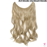 20 inch long synthetic Invisible Wire Clip-In One Piece Hair Extensions, 60 Colors, False Hairpieces For Women and Girls (Cn)