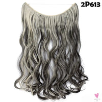 20 inch long synthetic Invisible Wire Clip-In One Piece Hair Extensions, 60 Colors, False Hairpieces For Women and Girls (Cn)