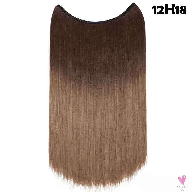 20 inch long synthetic Invisible Wire Clip-In One Piece Hair Extensions, 60 Colors, False Hairpieces For Women and Girls (Cn)