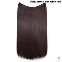 20 inch long synthetic Invisible Wire Clip-In One Piece Hair Extensions, 60 Colors, False Hairpieces For Women and Girls (Cn)