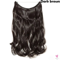 20 inch long synthetic Invisible Wire Clip-In One Piece Hair Extensions, 60 Colors, False Hairpieces For Women and Girls (Cn)