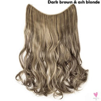 20 inch long synthetic Invisible Wire Clip-In One Piece Hair Extensions, 60 Colors, False Hairpieces For Women and Girls (Cn)