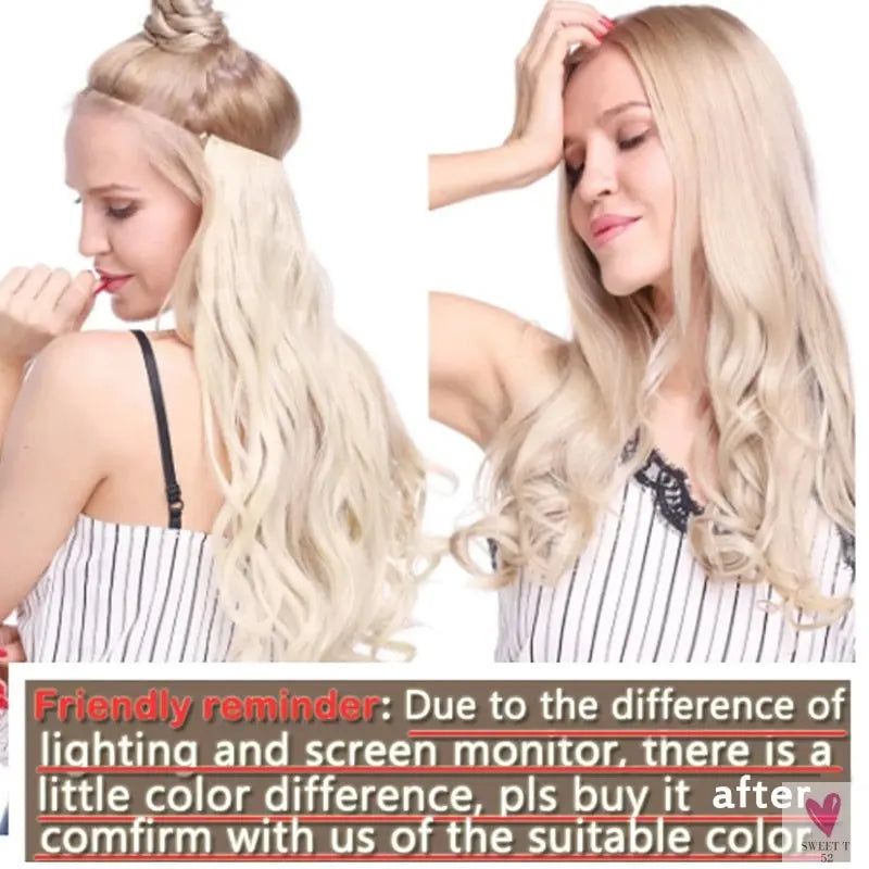 20 inch long synthetic Invisible Wire Clip-In One Piece Hair Extensions, 60 Colors, False Hairpieces For Women and Girls (Cn)