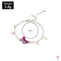 22 cm. Rose Gold Chain Link Romantic Bracelet for Women and Girls - Red Enamel Rose Jewelry - Valentine For Lovers