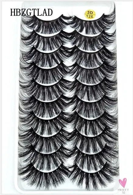 3/5/10 Pairs 3-D Handmade False Eyelashes, Strip Lashes 1 to 1.5 cm for Women and Girls