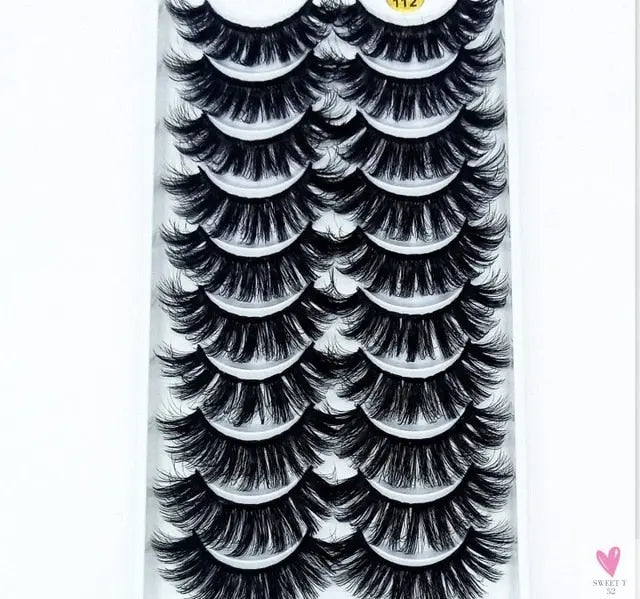 3/5/10 Pairs 3-D Handmade False Eyelashes, Strip Lashes 1 to 1.5 cm for Women and Girls