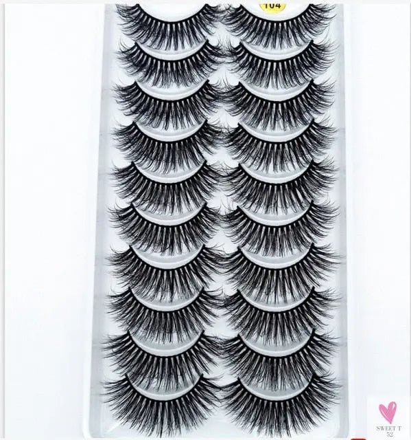 3/5/10 Pairs 3-D Handmade False Eyelashes, Strip Lashes 1 to 1.5 cm for Women and Girls
