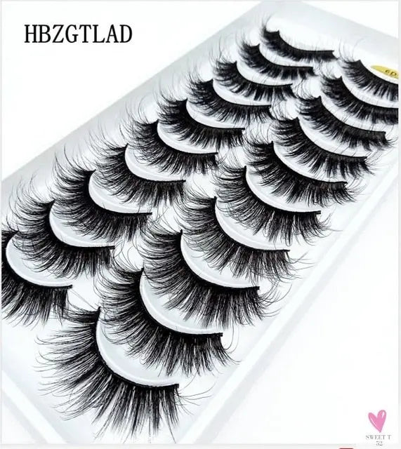 3/5/10 Pairs 3-D Handmade False Eyelashes, Strip Lashes 1 to 1.5 cm for Women and Girls