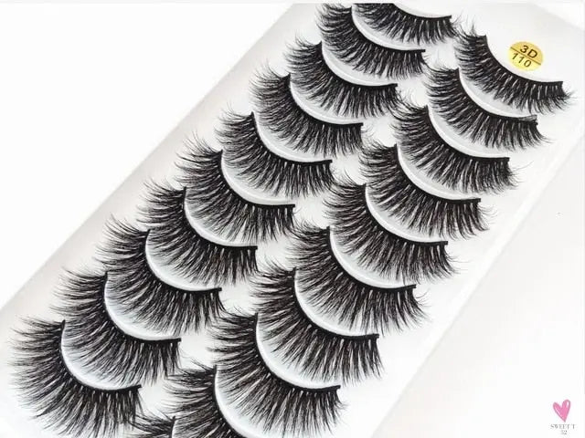 3/5/10 Pairs 3-D Handmade False Eyelashes, Strip Lashes 1 to 1.5 cm for Women and Girls