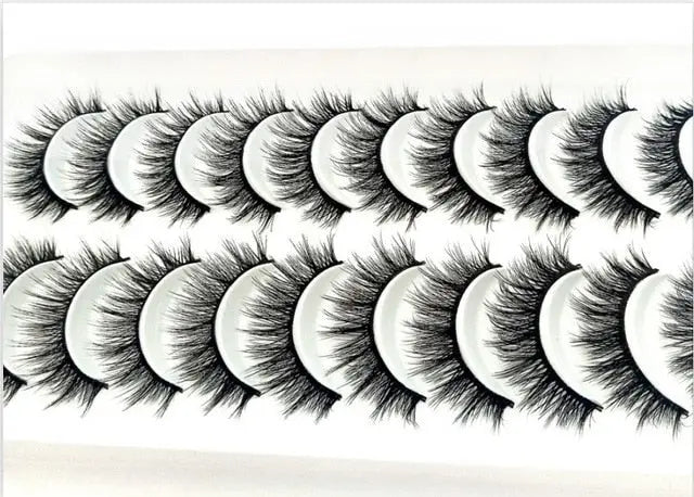 3/5/10 Pairs 3-D Handmade False Eyelashes, Strip Lashes 1 to 1.5 cm for Women and Girls