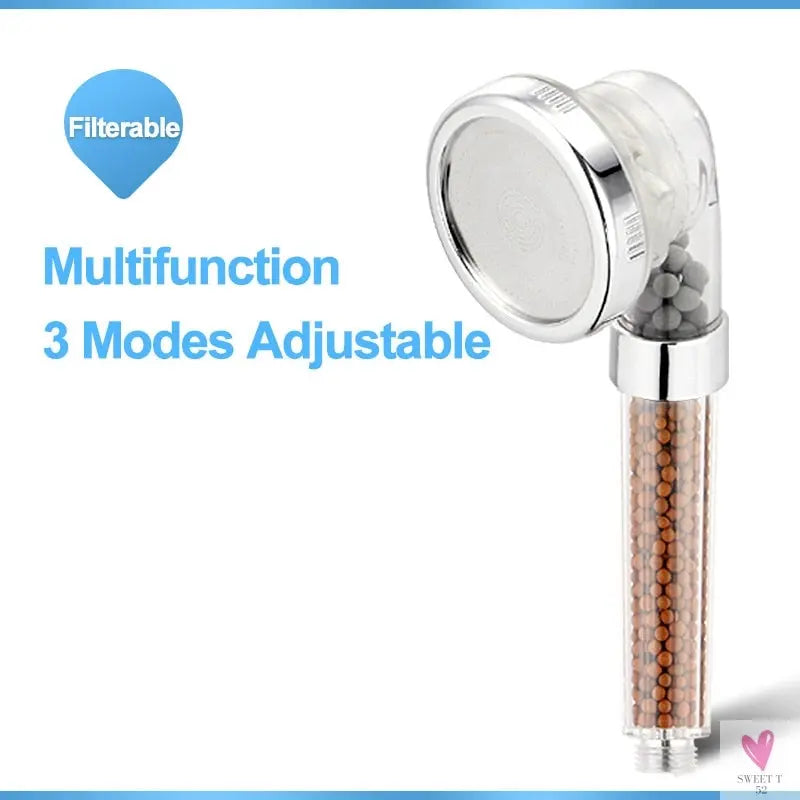 3 Mode Bath Shower, Adjustable Jetting Shower Head for Men & Women, High Pressure, Water Saving, Bathroom Anion Filter, Shower SPA Nozzle