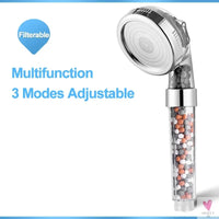 3 Mode Bath Shower, Adjustable Jetting Shower Head for Men & Women, High Pressure, Water Saving, Bathroom Anion Filter, Shower SPA Nozzle