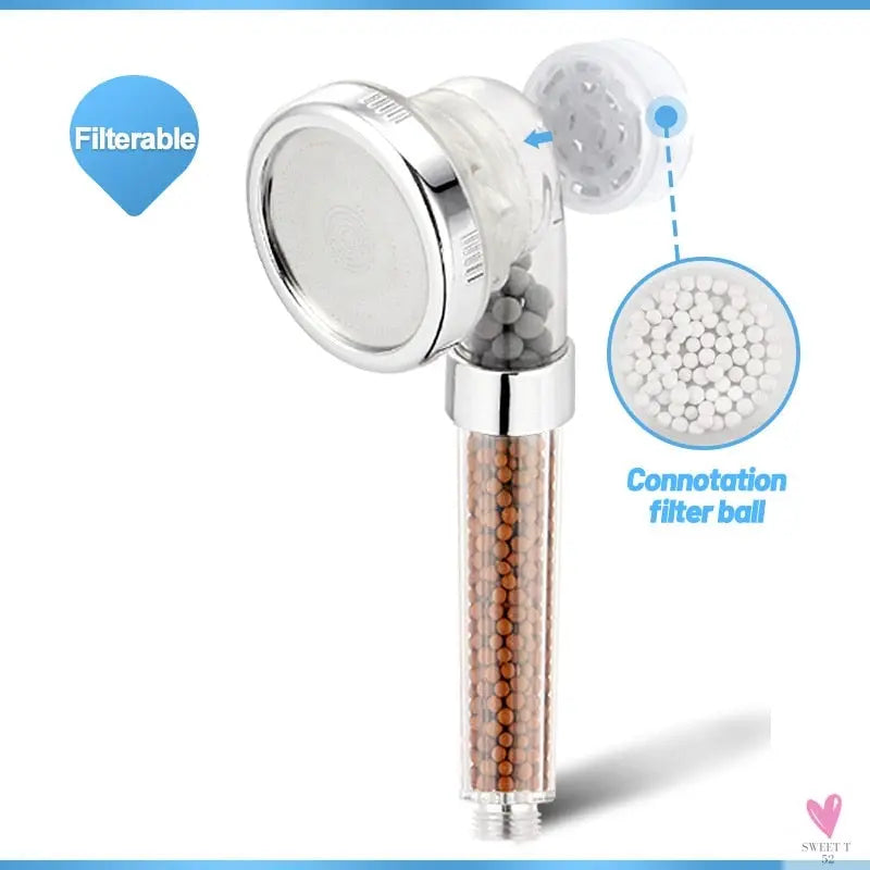 3 Mode Bath Shower, Adjustable Jetting Shower Head for Men & Women, High Pressure, Water Saving, Bathroom Anion Filter, Shower SPA Nozzle
