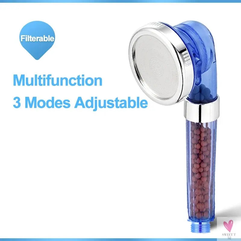 3 Mode Bath Shower, Adjustable Jetting Shower Head for Men & Women, High Pressure, Water Saving, Bathroom Anion Filter, Shower SPA Nozzle