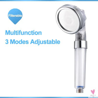 3 Mode Bath Shower, Adjustable Jetting Shower Head for Men & Women, High Pressure, Water Saving, Bathroom Anion Filter, Shower SPA Nozzle