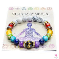 7 Chakra Bracelet with Meaning Card for Men/Women - Natural Crystal Yoga Meditation Bracelet