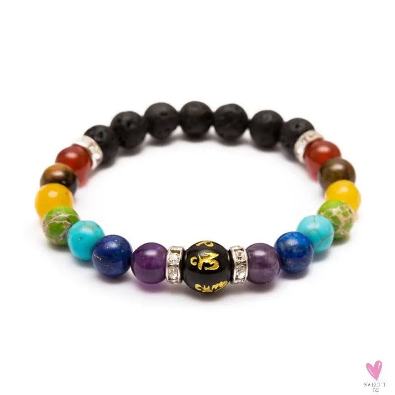 7 Chakra Bracelet with Meaning Card for Men/Women - Natural Crystal Yoga Meditation Bracelet