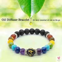 7 Chakra Bracelet with Meaning Card for Men/Women - Natural Crystal Yoga Meditation Bracelet