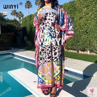 African Dashiki Dress for Women & Girls - Print Bohemia Silk Scarf Hijab, Loose Elegant Muslim Abaya Bazin Robe/Gowns