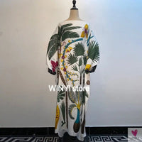 African Dashiki Dress for Women & Girls - Print Bohemia Silk Scarf Hijab, Loose Elegant Muslim Abaya Bazin Robe/Gowns
