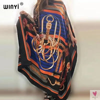 African Dashiki Dress for Women & Girls - Print Bohemia Silk Scarf Hijab, Loose Elegant Muslim Abaya Bazin Robe/Gowns