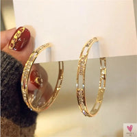 Bijoux Golden Rhinestone/Crystal Hoop Earrings for the Ladies and Girls-Earrings-SWEET T 52
