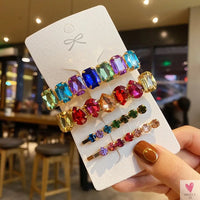 Brilliant Rhinestone/Crystal Waterdrop/Geometric Hair Clips for Women & Girls