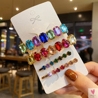 Brilliant Rhinestone/Crystal Waterdrop/Geometric Hair Clips for Women & Girls