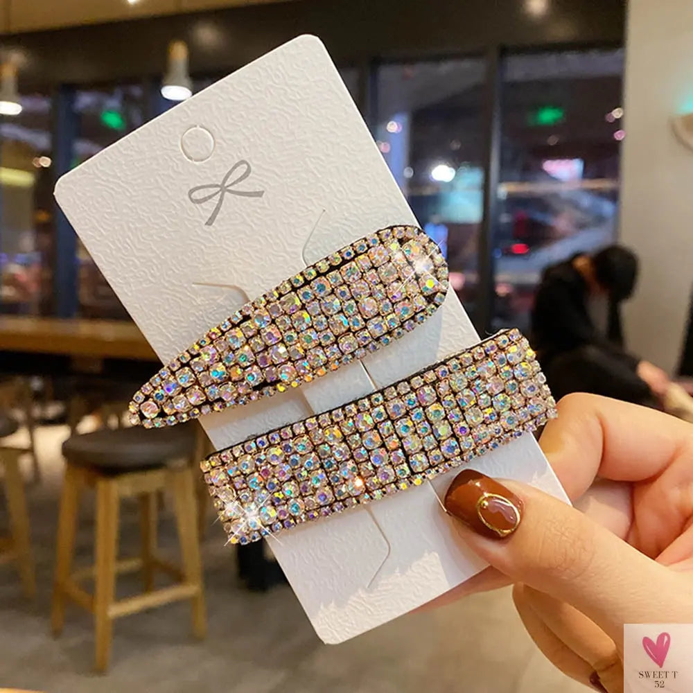 Brilliant Rhinestone/Crystal Waterdrop/Geometric Hair Clips for Women & Girls