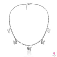 Butterfly Choker Necklace for Women and Girls With Short Chain in Gold and Silver.