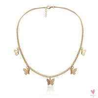 Butterfly Choker Necklace for Women and Girls With Short Chain in Gold and Silver.