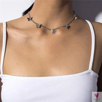 Butterfly Choker Necklace for Women and Girls With Short Chain in Gold and Silver.