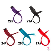 Clip-In Ombre Hair Extensions for Women & Girls in Pure Color - Straight Long Synthetic 2 Tone Hair Pieces