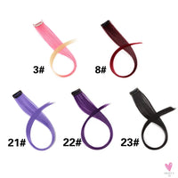 Clip-In Ombre Hair Extensions for Women & Girls in Pure Color - Straight Long Synthetic 2 Tone Hair Pieces