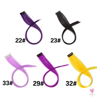 Clip-In Ombre Hair Extensions for Women & Girls in Pure Color - Straight Long Synthetic 2 Tone Hair Pieces