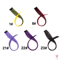 Clip-In Ombre Hair Extensions for Women & Girls in Pure Color - Straight Long Synthetic 2 Tone Hair Pieces