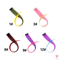 Clip-In Ombre Hair Extensions for Women & Girls in Pure Color - Straight Long Synthetic 2 Tone Hair Pieces