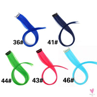 Clip-In Ombre Hair Extensions for Women & Girls in Pure Color - Straight Long Synthetic 2 Tone Hair Pieces