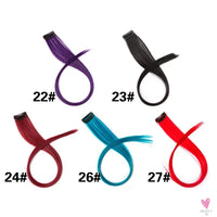 Clip-In Ombre Hair Extensions for Women & Girls in Pure Color - Straight Long Synthetic 2 Tone Hair Pieces