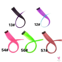 Clip-In Ombre Hair Extensions for Women & Girls in Pure Color - Straight Long Synthetic 2 Tone Hair Pieces