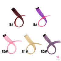 Clip-In Ombre Hair Extensions for Women & Girls in Pure Color - Straight Long Synthetic 2 Tone Hair Pieces