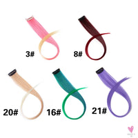 Clip-In Ombre Hair Extensions for Women & Girls in Pure Color - Straight Long Synthetic 2 Tone Hair Pieces