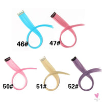 Clip-In Ombre Hair Extensions for Women & Girls in Pure Color - Straight Long Synthetic 2 Tone Hair Pieces