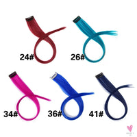 Clip-In Ombre Hair Extensions for Women & Girls in Pure Color - Straight Long Synthetic 2 Tone Hair Pieces