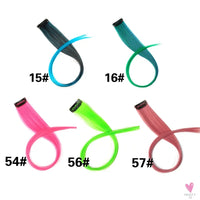 Clip-In Ombre Hair Extensions for Women & Girls in Pure Color - Straight Long Synthetic 2 Tone Hair Pieces